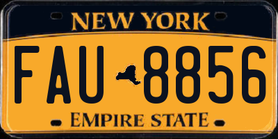 NY license plate FAU8856