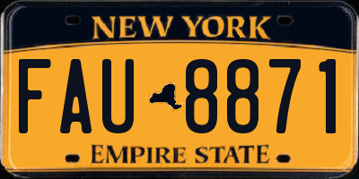 NY license plate FAU8871