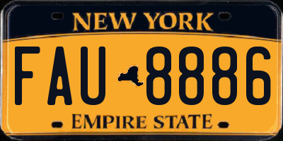 NY license plate FAU8886