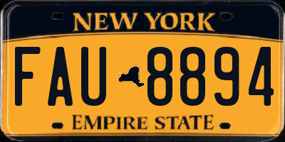 NY license plate FAU8894