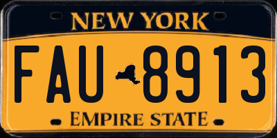 NY license plate FAU8913