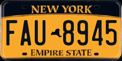NY license plate FAU8945