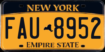NY license plate FAU8952