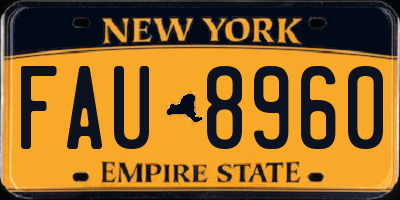 NY license plate FAU8960