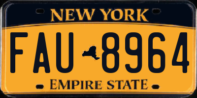 NY license plate FAU8964