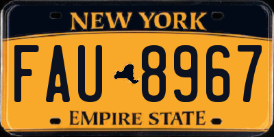 NY license plate FAU8967