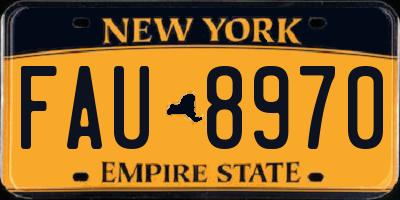 NY license plate FAU8970