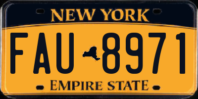 NY license plate FAU8971