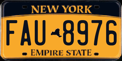 NY license plate FAU8976