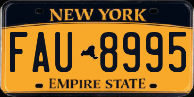 NY license plate FAU8995