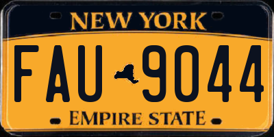 NY license plate FAU9044