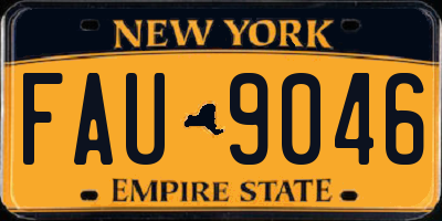 NY license plate FAU9046