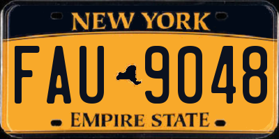 NY license plate FAU9048