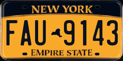 NY license plate FAU9143