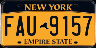 NY license plate FAU9157