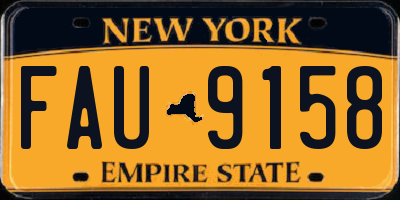 NY license plate FAU9158