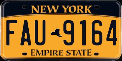NY license plate FAU9164
