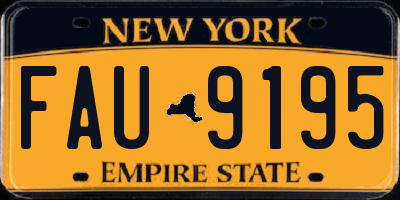 NY license plate FAU9195