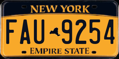 NY license plate FAU9254