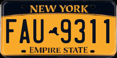 NY license plate FAU9311