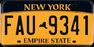 NY license plate FAU9341