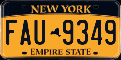 NY license plate FAU9349