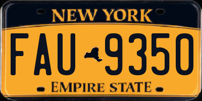 NY license plate FAU9350