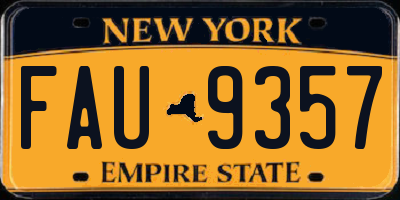 NY license plate FAU9357