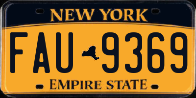 NY license plate FAU9369