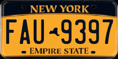 NY license plate FAU9397