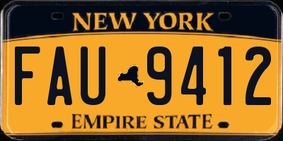 NY license plate FAU9412