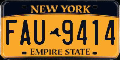 NY license plate FAU9414