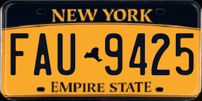 NY license plate FAU9425