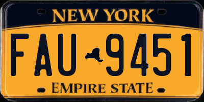 NY license plate FAU9451