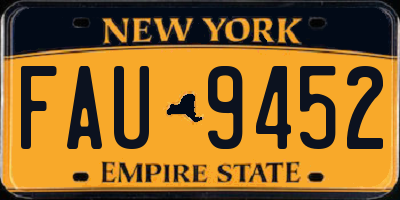 NY license plate FAU9452