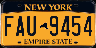 NY license plate FAU9454