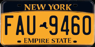 NY license plate FAU9460