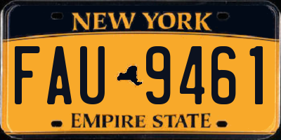 NY license plate FAU9461
