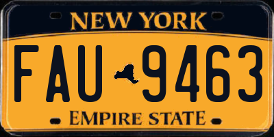 NY license plate FAU9463