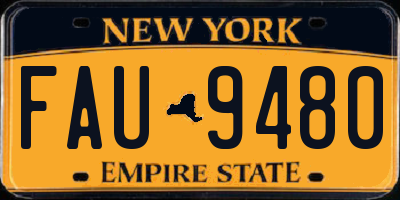 NY license plate FAU9480