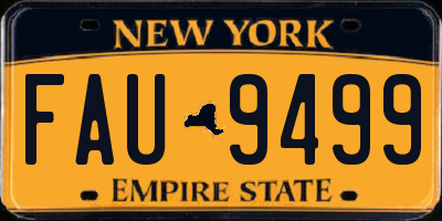 NY license plate FAU9499