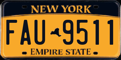 NY license plate FAU9511