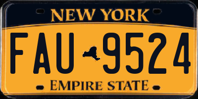NY license plate FAU9524