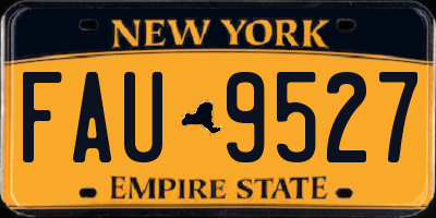 NY license plate FAU9527