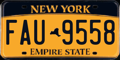 NY license plate FAU9558