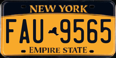 NY license plate FAU9565
