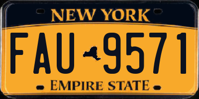 NY license plate FAU9571