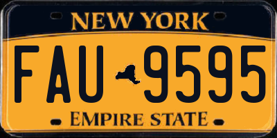 NY license plate FAU9595