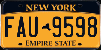 NY license plate FAU9598
