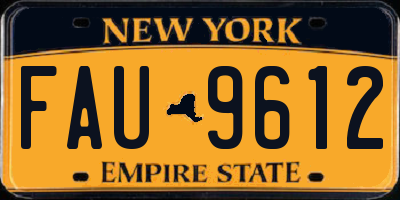 NY license plate FAU9612